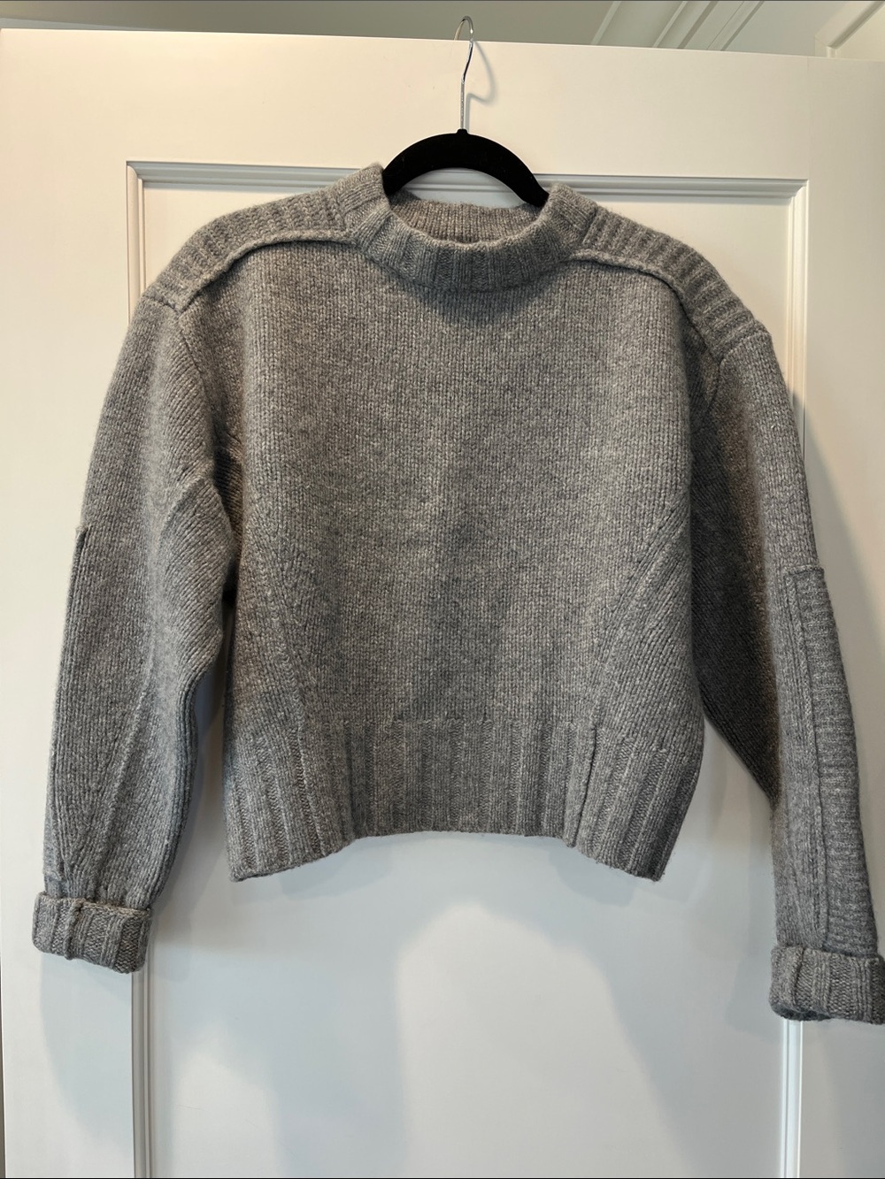 Banana Republic Light Gray Cashmere Wool Blend Pullover Sweater
